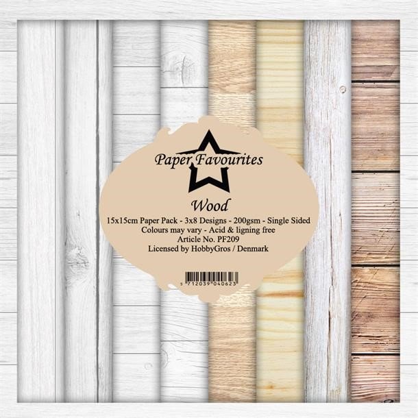 LS BESKRIVELSE Paper Favourites Paper Pack Wood PF209 15x15cm BESTILLINGSVARE