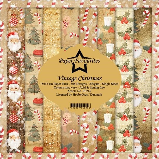 LS BESKRIVELSE Paper Favourites Paper Pack Vintage Christmas PF216 15x15cm BESTILLINGSVARE