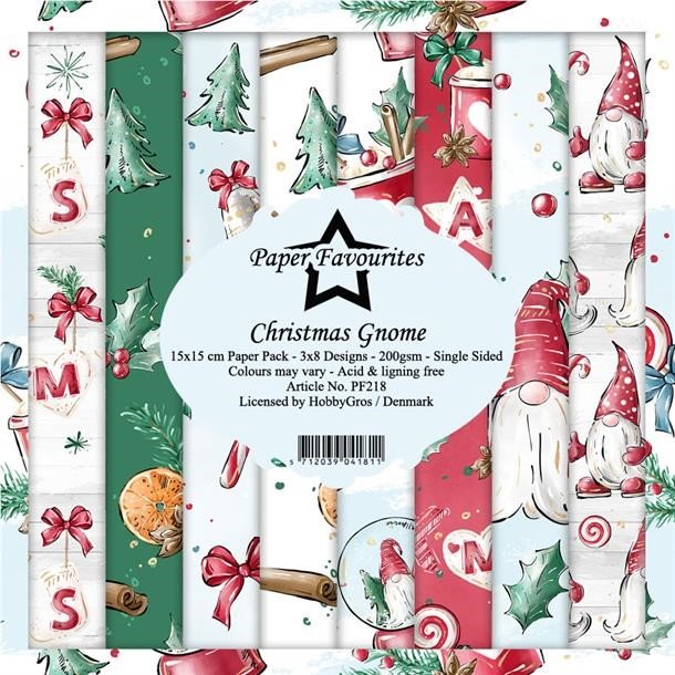 LS BESKRIVELSE Paper Favourites Paper Pack Christmas Gnome PF218 15x15cm BESTILLINGSVARE