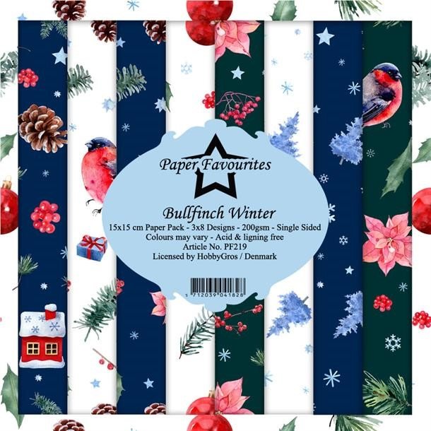 LS BESKRIVELSE Paper Favourites Paper Pack Bullfinch Winter PF219 15x15cm BESTILLINGSVARE