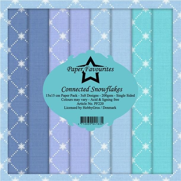 LS BESKRIVELSE Paper Favourites Paper Pack Connected Snowflakes PF220 15x15cm BESTILLINGSVARE