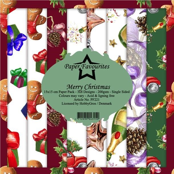 LS BESKRIVELSE Paper Favourites Paper Pack Merry Christmas PF221 15x15cm BESTILLINGSVARE