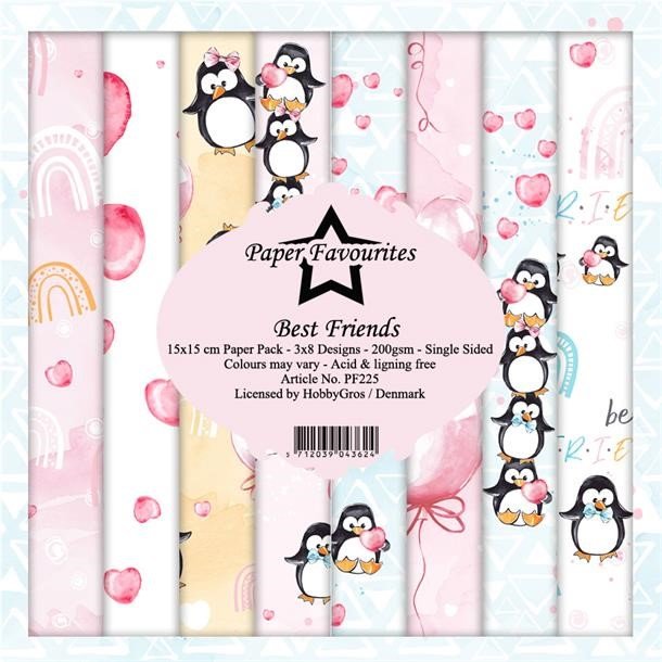 LS BESKRIVELSE Paper Favourites Paper Pack Best friends PF225 15x15cm BESTILLINGSVARE