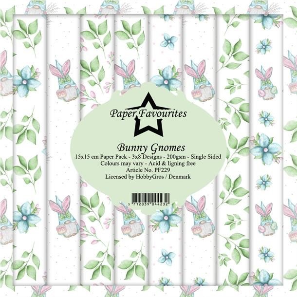 LS BESKRIVELSE Paper Favourites Paper Pack Bunny Gnomes PF229 15x15cm BESTILLINGSVARE