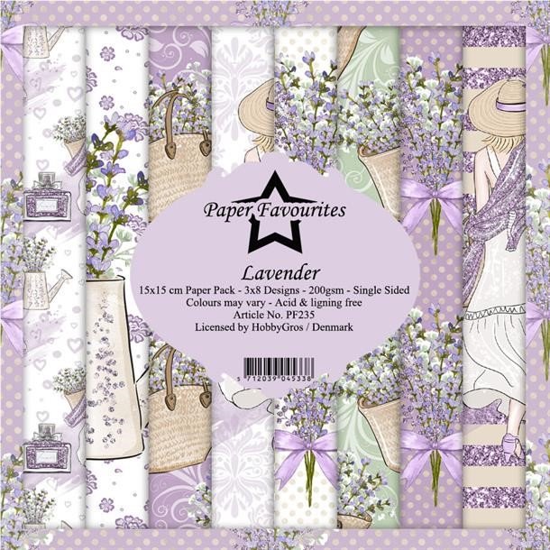 LS BESKRIVELSE Paper Favourites Paper Pack Lavender PF235 15x15cm BESTILLINGSVARE