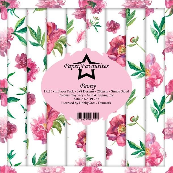 LS BESKRIVELSE Paper Favourites Paper Pack Peony PF237 15x15cm BESTILLINGSVARE