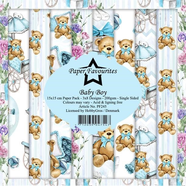 LS BESKRIVELSE Paper Favourites Paper Pack Baby boy PF245 15x15cm BESTILLINGSVARE