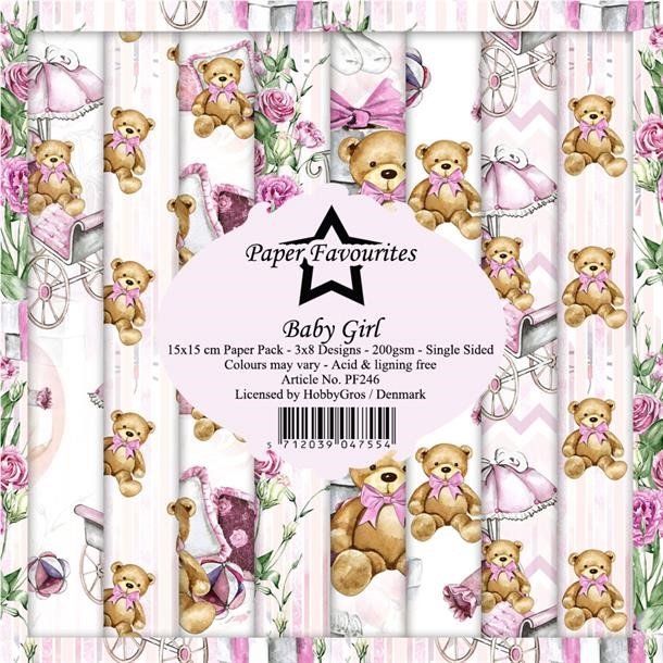 LS BESKRIVELSE Paper Favourites Paper Pack Baby girl PF246 15x15cm BESTILLINGSVARE