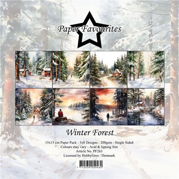 LS BESKRIVELSE Paper Favourites Paper Pack Winter Forest PF263 15x15cm BESTILLINGSVARE