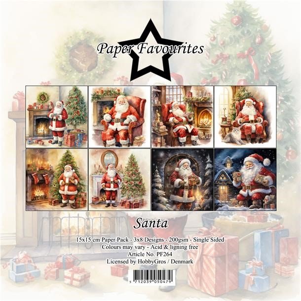 LS BESKRIVELSE Paper Favourites Paper Pack Santa PF264 15x15cm BESTILLINGSVARE