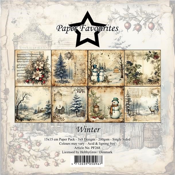 LS BESKRIVELSE Paper Favourites Paper Pack Winter PF268 15x15cm BESTILLINGSVARE