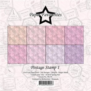 Papirblok PF279 Postage Stamp 1 15x15cm Paper Favourites xxx
