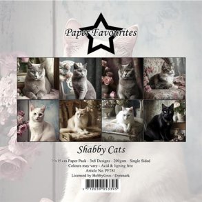 Paper Favourites Paper Pack Shabby Cats PF281 15x15cm 24ark