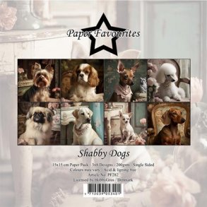 Paper Favourites Paper Pack Shabby Dogs PF282 15x15cm 24ark