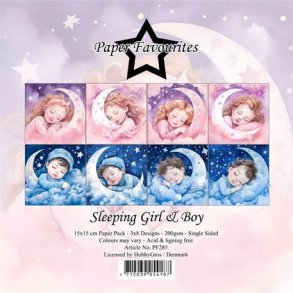 LS BESKRIVELSE Paper Favourites Paper Pack Sleeping Girl PF285 15x15cm BESTILLINGSVARE