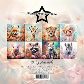 LS BESKRIVELSE Paper Favourites Paper Pack Baby Animals PF286 15x15cm BESTILLINGSVARE