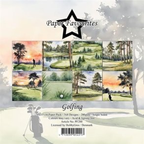 LS BESKRIVELSE Papirblok PF288 Golfing 15x15cm Paper Favourites BESTILLINGSVARE