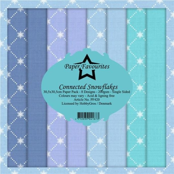 LS BESKRIVELSE Papirblok PF420 Connected Snowflakes 30,5x30,5cm Paper Favourites BESTILLINGSVARE