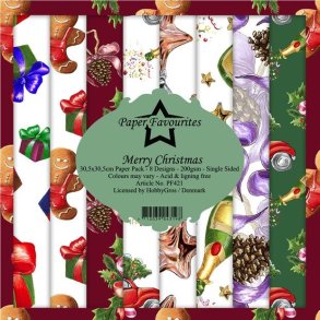 LS BESKRIVELSE Papirblok PF421 Merry Christmas 30,5x30,5cm Paper Favourites BESTILLINGSVARE