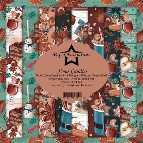 LS BESKRIVELSE Papirblok PF422 Xmas Candies 30,5x30,5cm Paper Favourites BESTILLINGSVARE