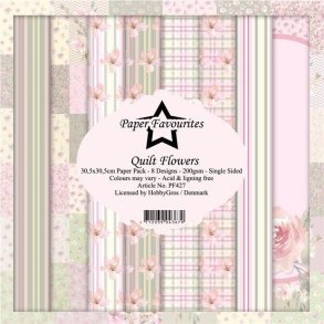 LS BESKRIVELSE Papirblok PF427 Quilt Flowers 30,5x30,5cm Paper Favourites BESTILLINGSVARE