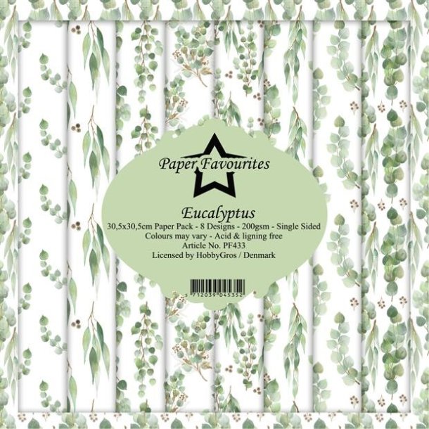 LS BESKRIVELSE Papirblok PF433 Eucalyptus 30,5x30,5cm Paper Favourites BESTILLINGSVARE