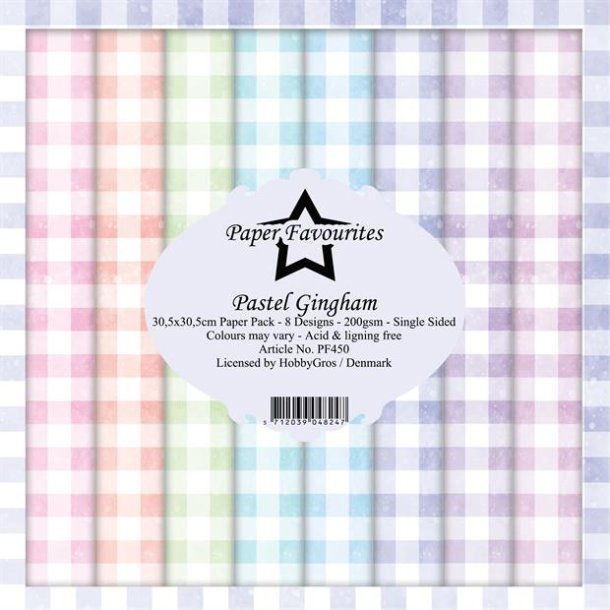 Papirblok "Pastel Gingham" PF450 30,5 x 30,5 cm