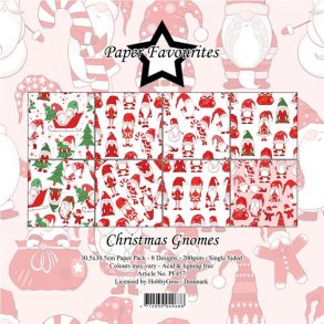 LS BEMRKNINGER Papirblok 30,5x30,5cm Christmas Gnomes PFA457 Paper Favourites BESTILLINGSVARE