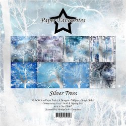 LS BESKRIVELSE Papirblok PF467 Silver Trees 30,5x30,5cm Paper Favourites BESTILLINGSVARE