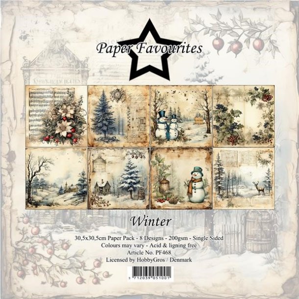 LS BESKRIVELSE Papirblok PF468 Winter 30,5x30,5cm Paper Favourites BESTILLINGSVARE