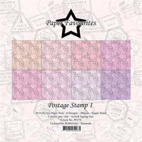 LS BESKRIVELSE Papirblok PF479 Postage Stamp 1 30,5x30,5cm Paper Favourites BESTILLINGSVARE
