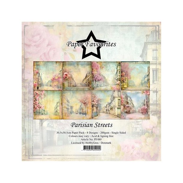 LS BESKRIVELSE Papirblok PF480 Parisian Streets 30,5x30,5cm Paper Favourites BESTILLINGSVARE