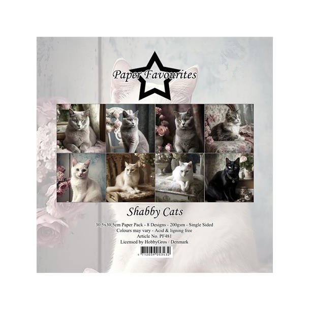 Paper Favourites Paper Pack Shabby Cats PF481 30,5x30,5cm 8ark