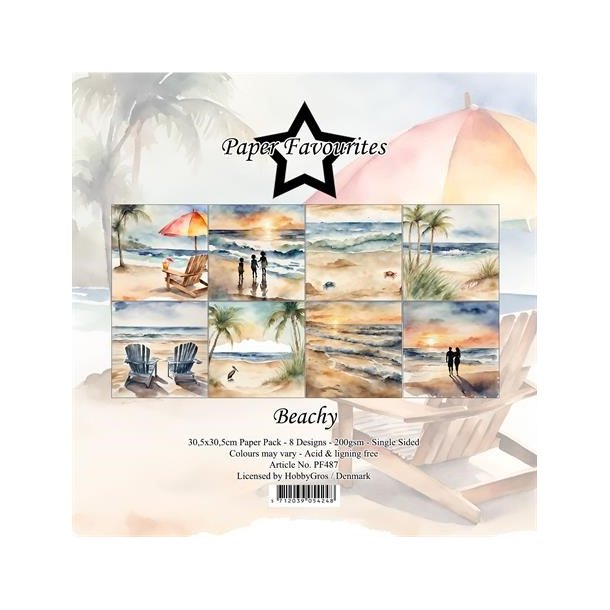 LS BESKRIVELSE Papirblok PF487 Beachy 30,5x30,5cm Paper Favourites BESTILLINGSVARE
