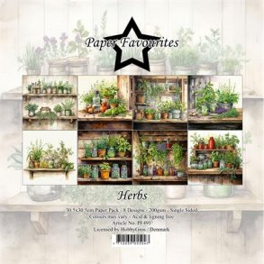 LS BESKRIVELSE Papirblok PF491 Herbs 30,5x30,5cm Paper Favourites BESTILLINGSVARE