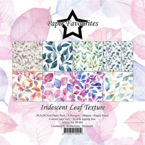 LS BESKRIVELSE Papirblok PF493 Iridescent Leaf 30,5x30,5cm Paper Favourites BESTILLINGSVARE