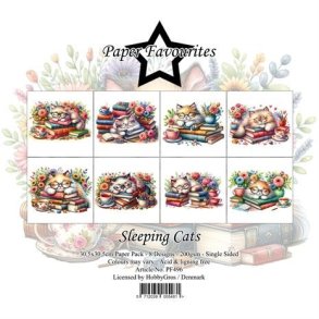 LS BESKRIVELSE Papirblok PF496 Sleeping Cats 30,5x30,5cm Paper Favourites BESTILLINGSVARE