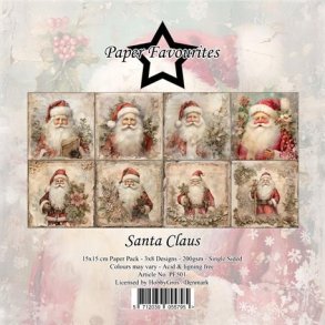 LS BESKRIVELSE Papirblok PF501 Santa Claus 15x15cm Paper Favourites BESTILLINGSVARE