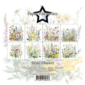 LS BESKRIVELSE Papirblok PF503 Wild Flowers 15x15cm Paper Favourites BESTILLINGSVARE