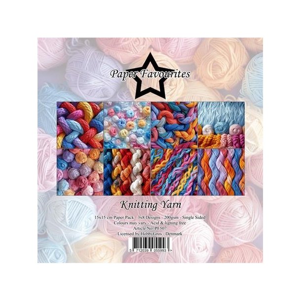 Papirblok PF507 Knitting Yarn 15x15cm Paper Favourites