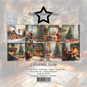 LS BESKRIVELSE Papirblok PF508 Christmas Scene 15x15cm Paper Favourites BESTILLINGSVARE