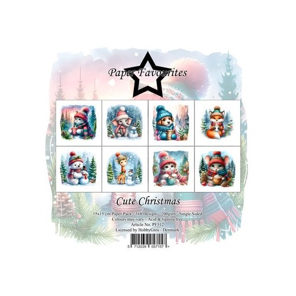 Papirblok PF512 Cute Christmas 15x15cm Paper Favourites