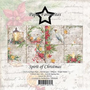 LS BESKRIVELSE Papirblok PF514 Sirit of Christmas 15x15cm Paper Favourites BESTILLINGSVARE