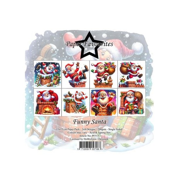 Papirblok PF515 Funny Santa 15x15cm Paper Favourites