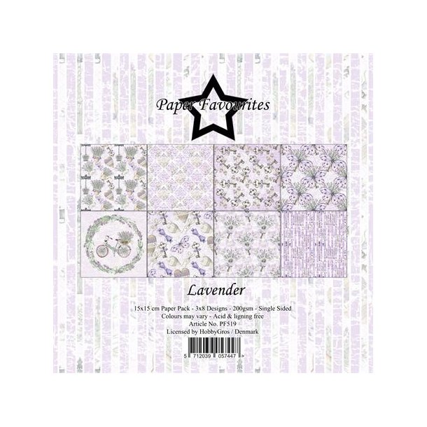 Papirblok PF519 Lavender 15x15cm Paper Favourites