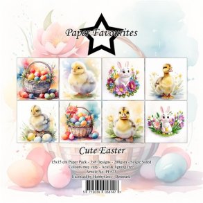 LS BESKRIVELSE Papirblok PF523 Cute Easter 15x15cm Paper Favourites BESTILLINGSVARE