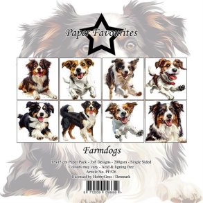 Papirblok PF526 Farmdogs 15x15cm Paper Favourites