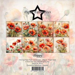LS BESKRIVELSE Papirblok PF533 Poppy 15x15cm Paper Favourites BESTILLINGSVARE