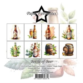LS BESKRIVELSE Papirblok PF536 Bottle of Beer 15x15cm Paper Favourites BESTILLINGSVARE