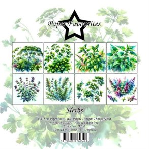 LS BESKRIVELSE Papirblok PF537 Herbs 15x15cm Paper Favourites BESTILLINGSVARE